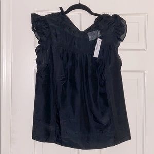 JCREW black sleeveless cotton blouse